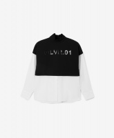 Блузка комбинированная Gulliver, школьная форма для девочек  фото, kupilegko.ru